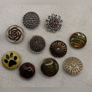 SALE - BROWN BUNDLE - SET of 10 - Snap Button Charms - 18mm/20mm